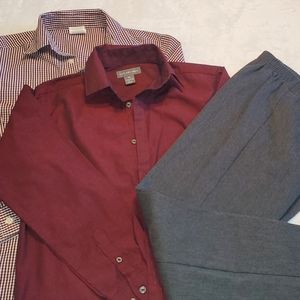 Van Heusen Boys Button Down Long Sleeve Dress Shirts and Dress Pants, 10-12